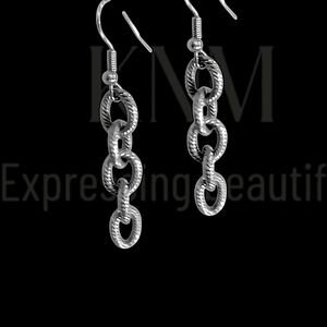 Silver Chain Link Dangle Earrings